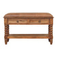 Solid Wood Leather Spindle Bench