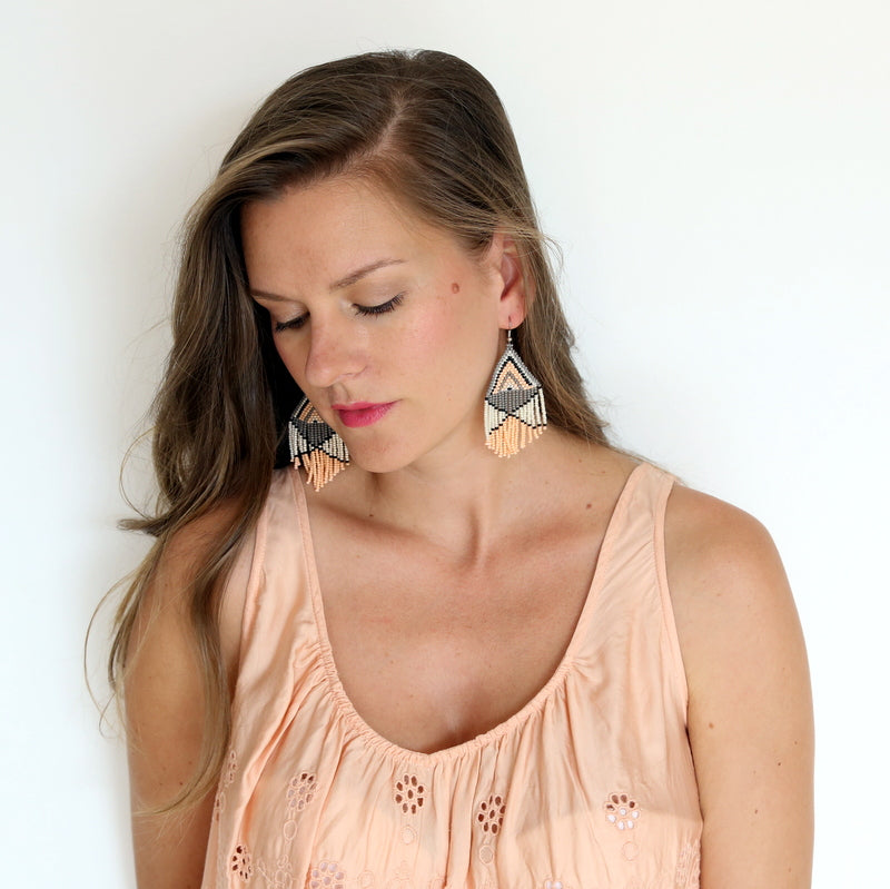 Peach Embera Earrings