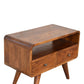 Solid Wood Mini Chestnut Curved Media Unit