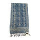 Handmade Batik Scarf, 100% Soft Cotton, Blue White, Tidal Flow