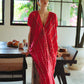 Madella Hand Dyed Kaftan Dress in Tomato