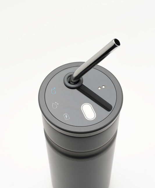 Uvio Self-Purifying Water Bottle - Charcoal Black