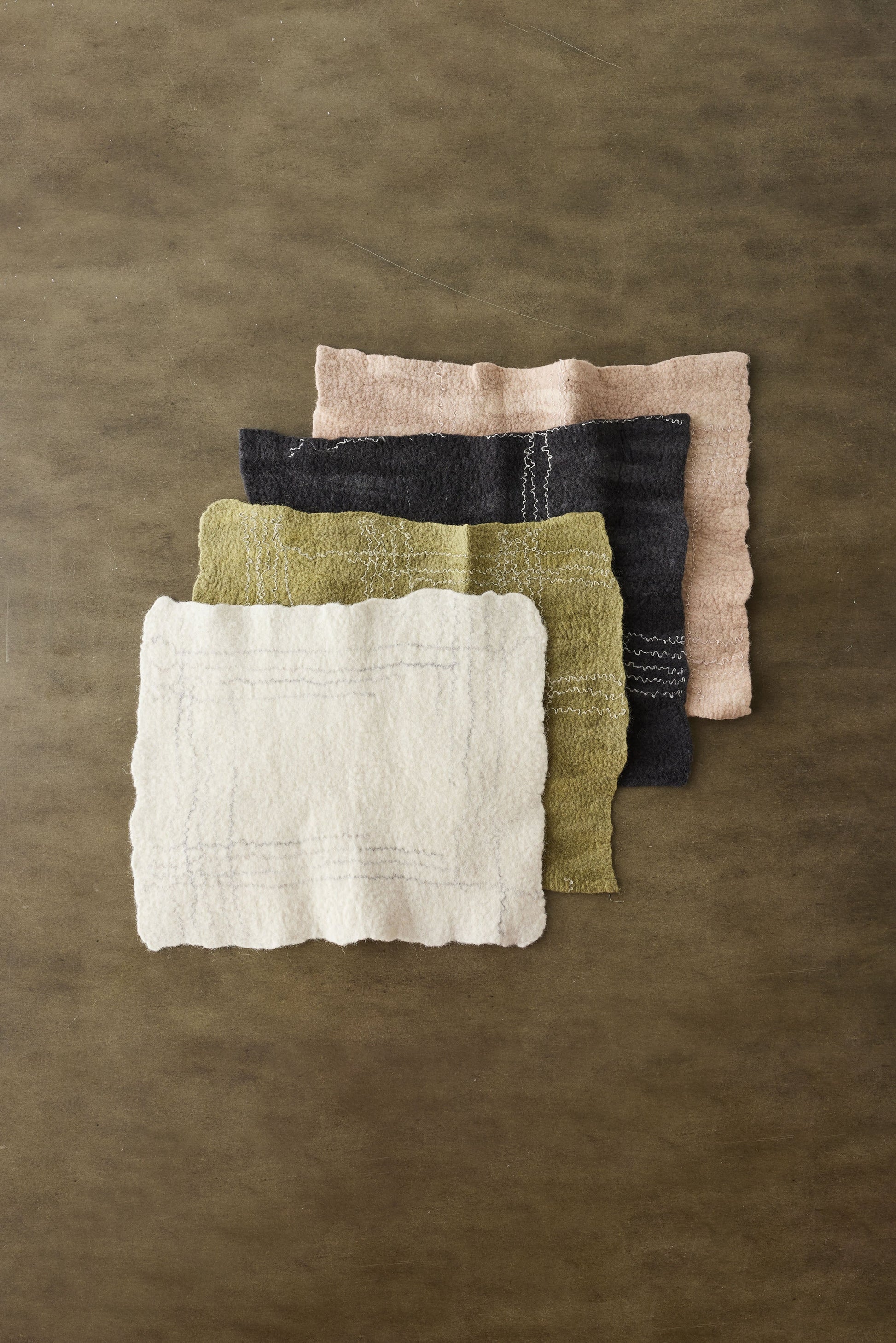 Dusty Rose Linear Merino Wool Felt Placemat