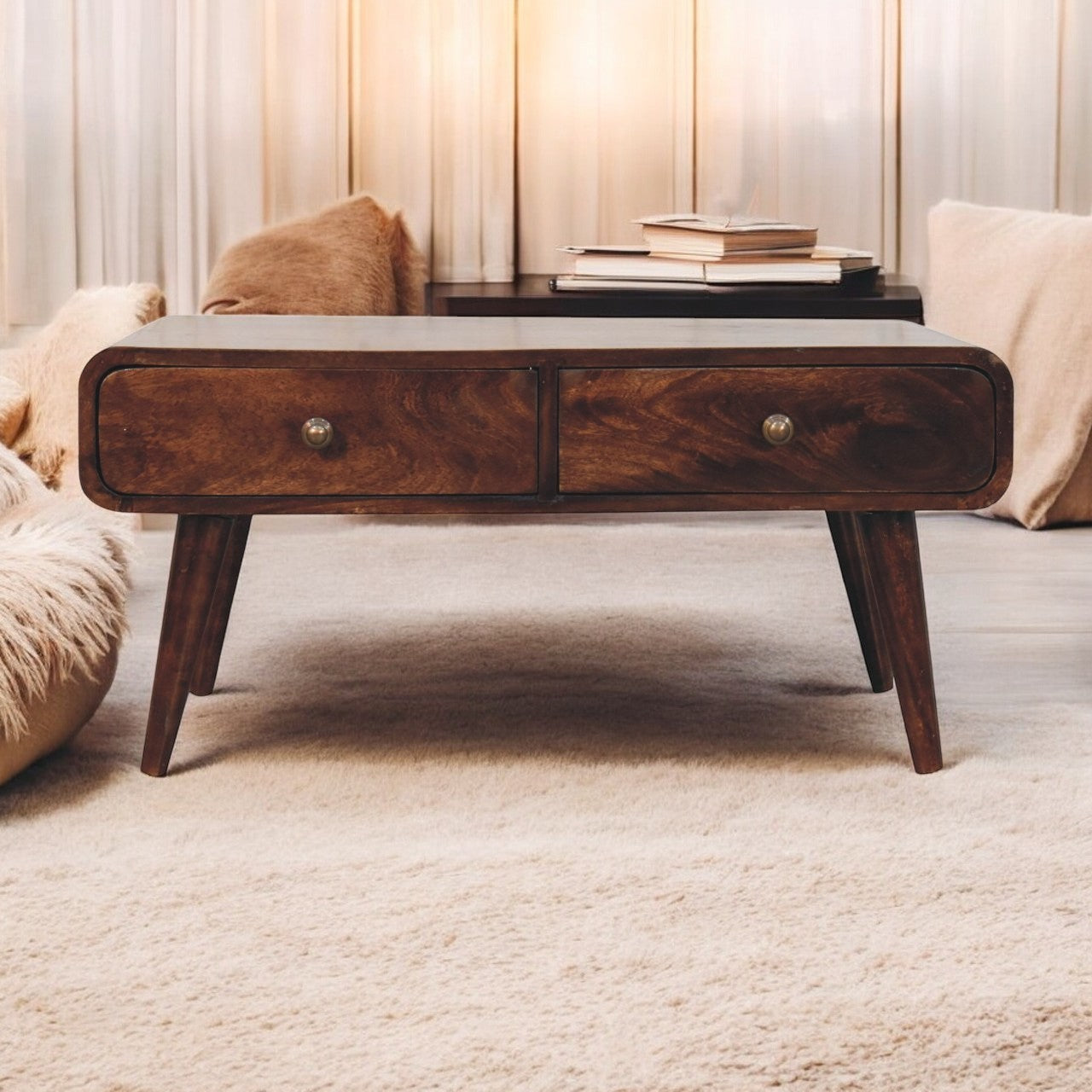 Solid Wood California Walnut Sonata Coffee Table