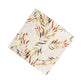 6 Organic Linen Napkins in Red Palm
