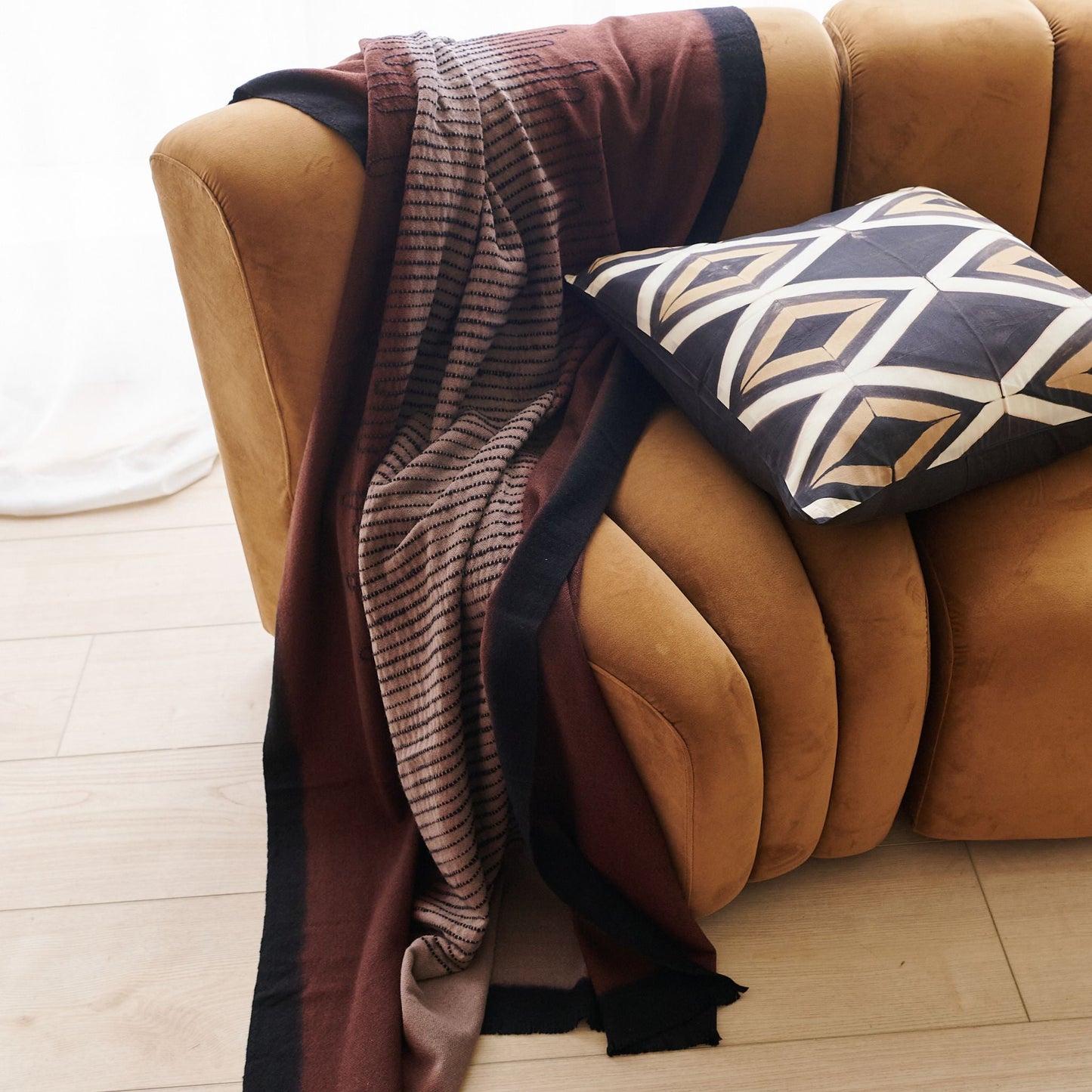 Handwoven Mink Brown Myrtle Drift Merino Throw