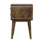 Curved Classic Grey Washed Nightstand