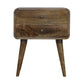 Curved Classic Grey Washed Nightstand