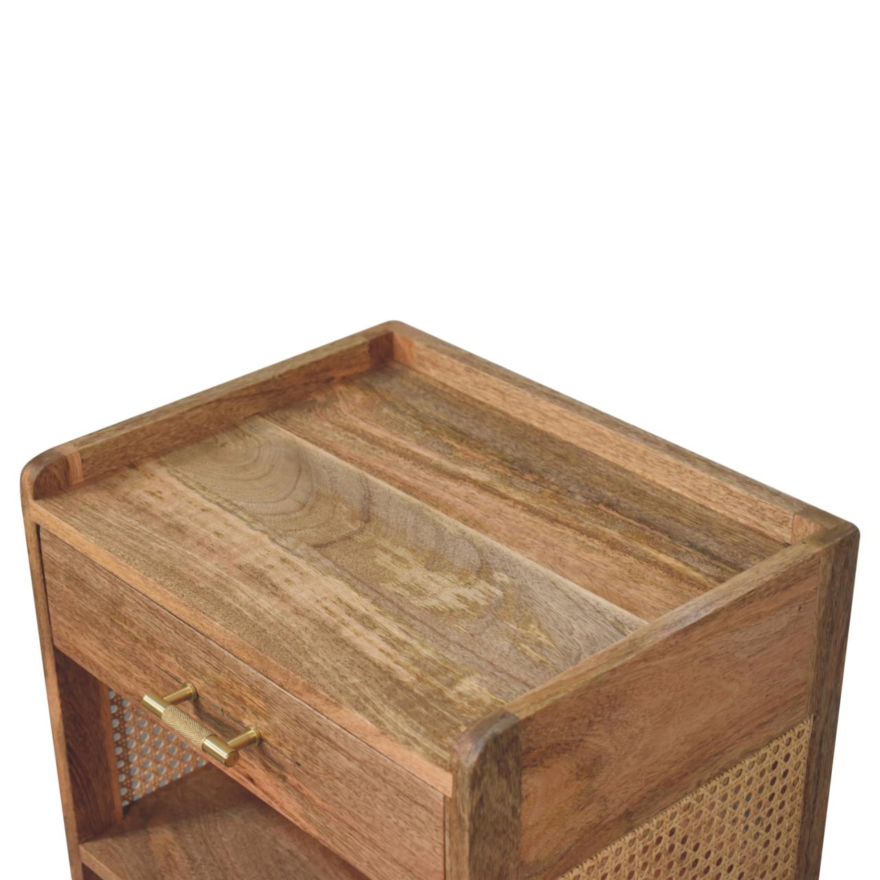 Solid Wood Larissa T-Bar Bedside Table