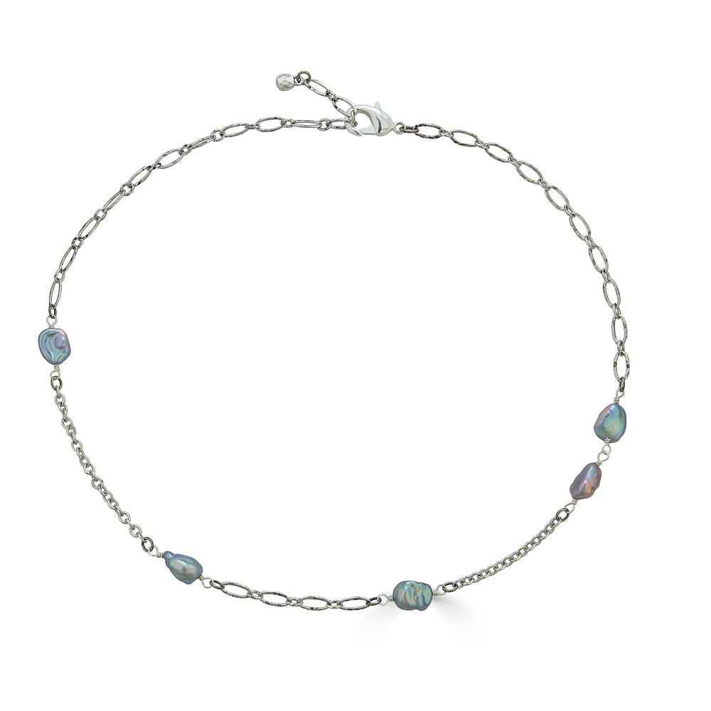Gray Keshi Pearl Necklace