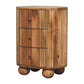 Solid Wood Soba Ball 3-Drawer Bedside Table