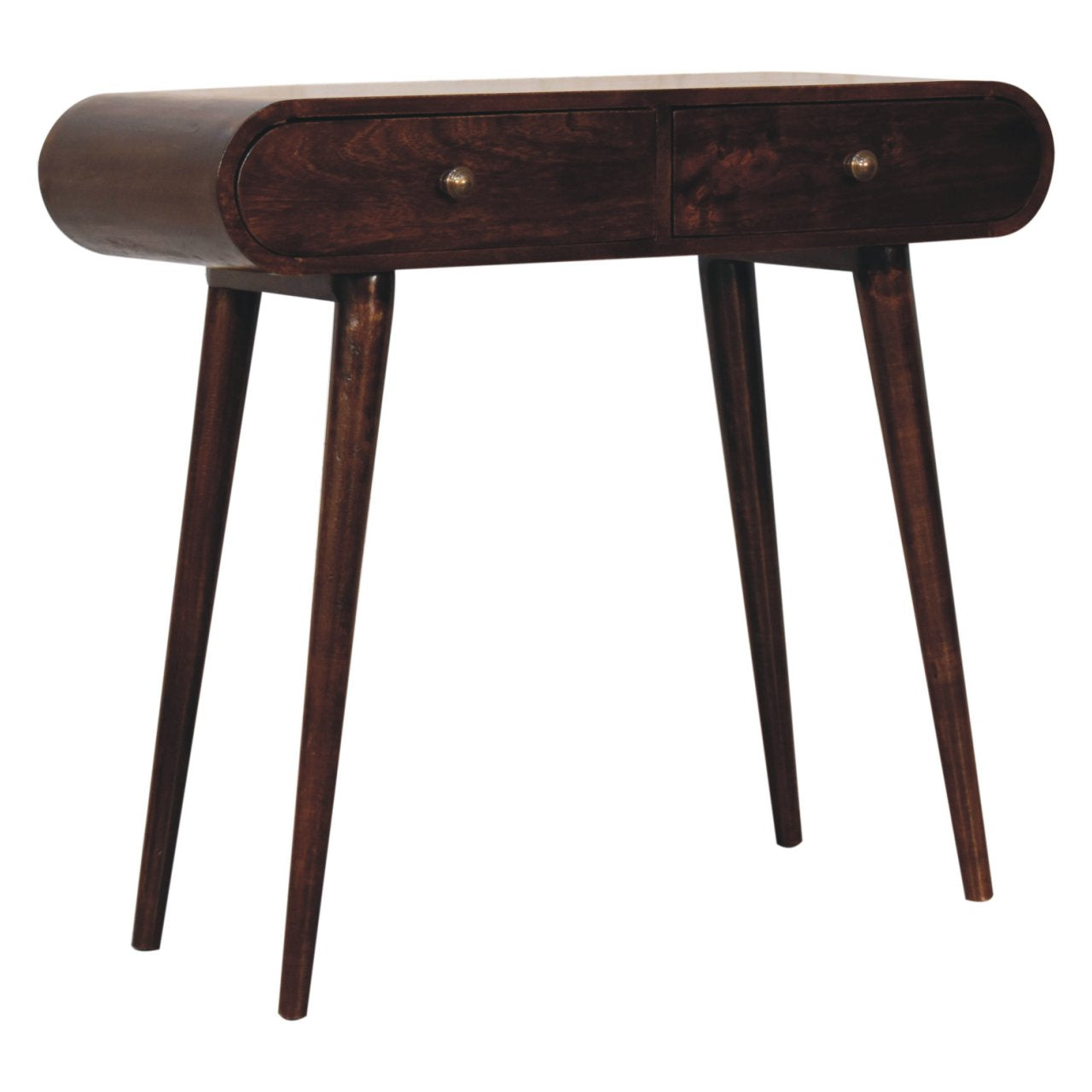 Solid Wood California Walnut Curved Edge Console Table