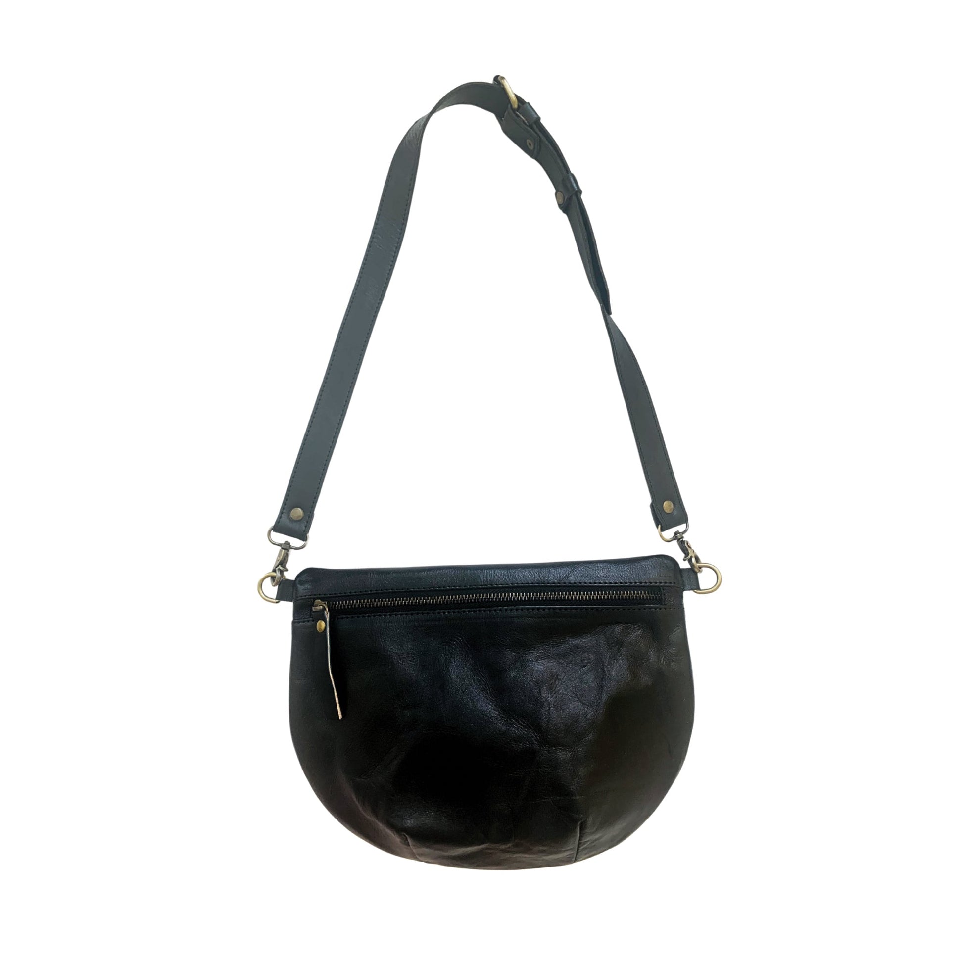 Naomi Leather Sling Bag in Black