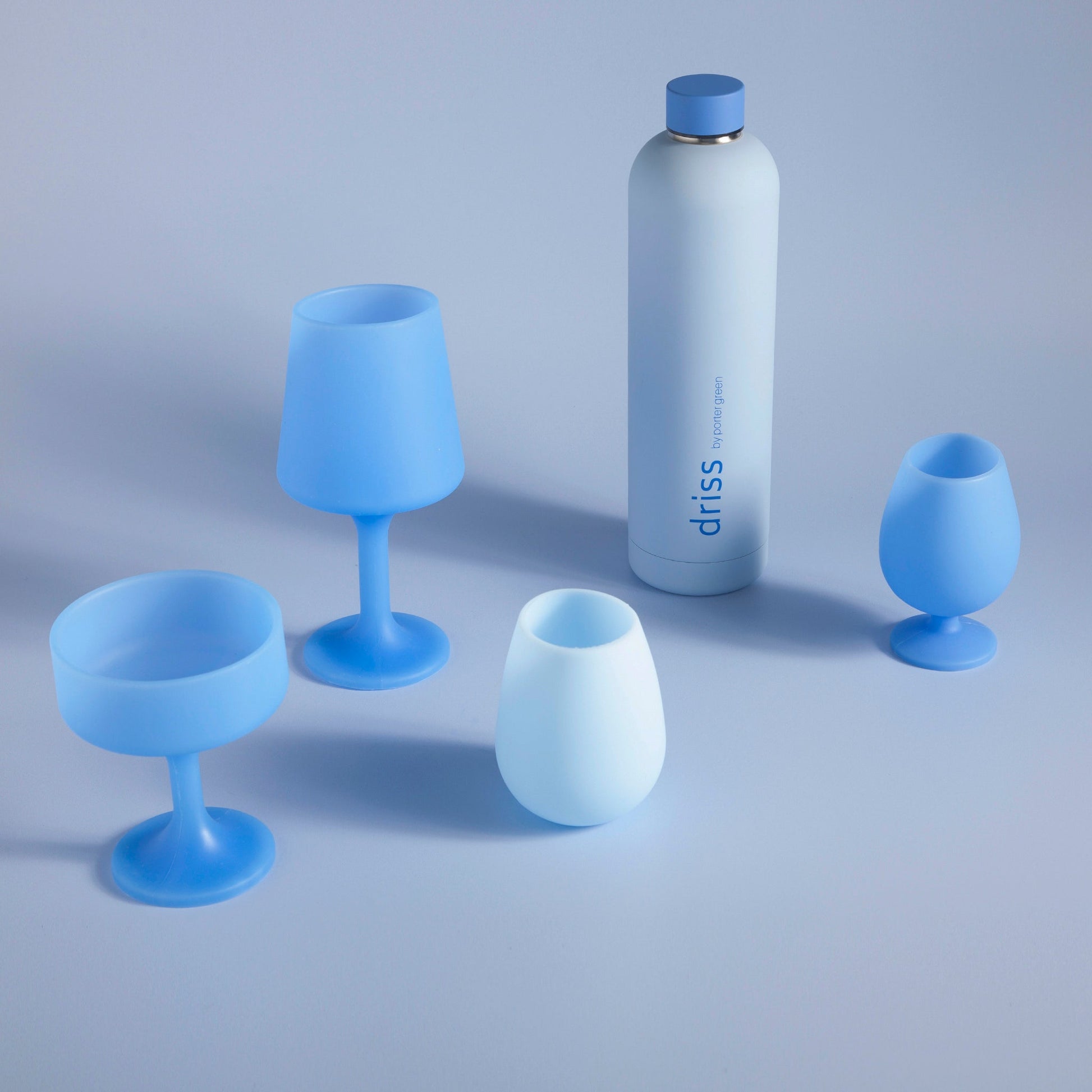 sky + kingfisher | mecc | silicone unbreakable cocktail glasses