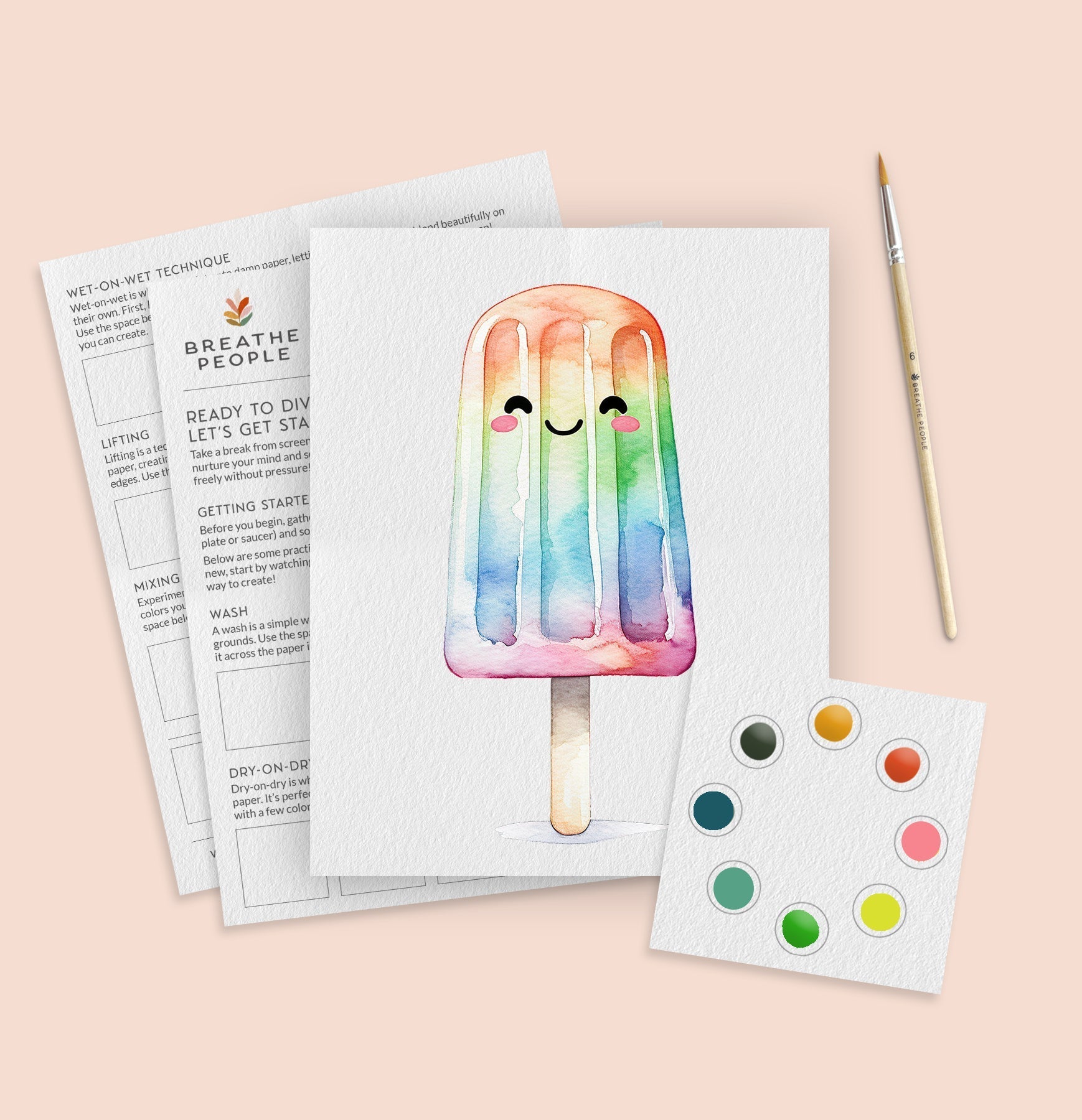 Kids Watercolor Party Kit Bundle All-in-One No Prep Birthday Activity