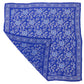 Large 39" Hand Dyed Batik Bandana, Blue Tendril, 100% Cotton
