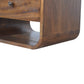Solid Wood Chestnut Curve 2-Drawer Nightstand
