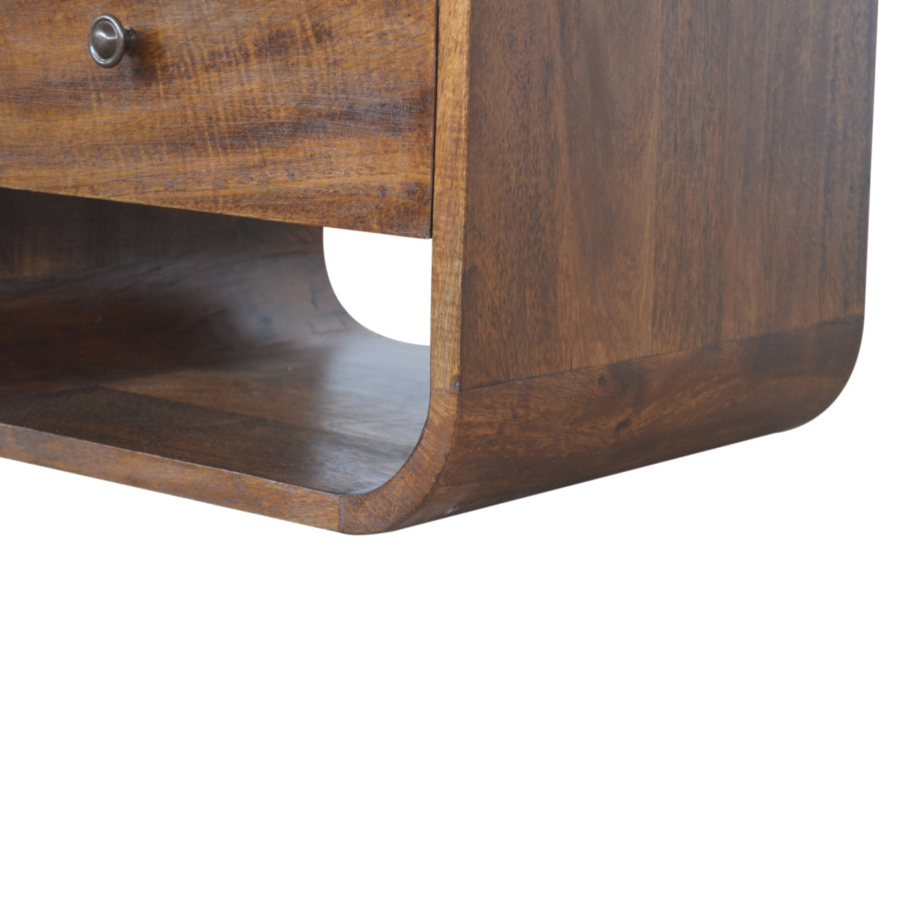 Solid Wood Chestnut Curve 2-Drawer Nightstand