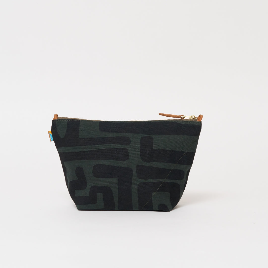 XLarge Convertible Pouch - Safari Kuba with Red Beaded Heart