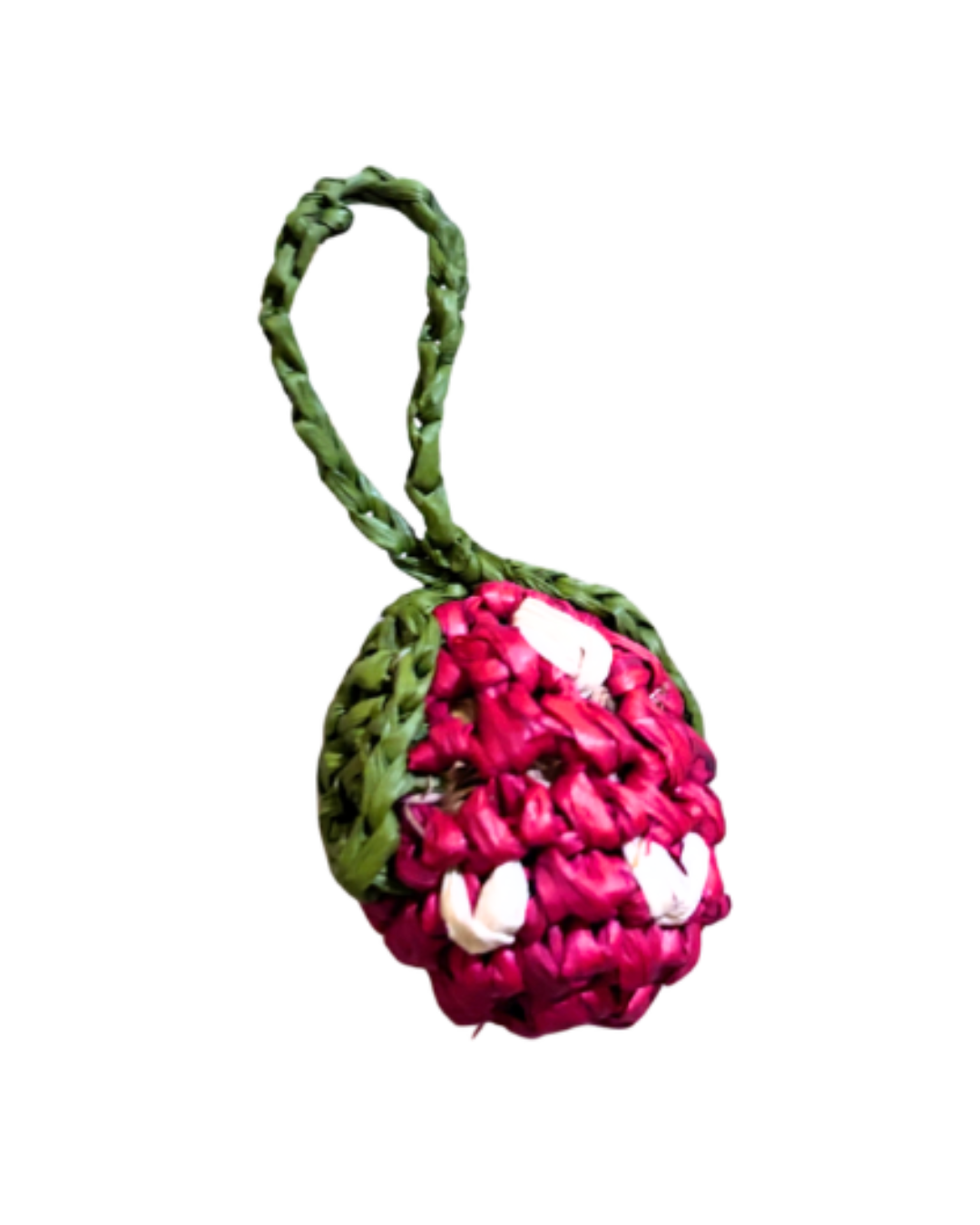 Strawberry- Raffia Keyring