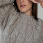TOMO MIX CABLE HANDKNIT - OAT HEATHER