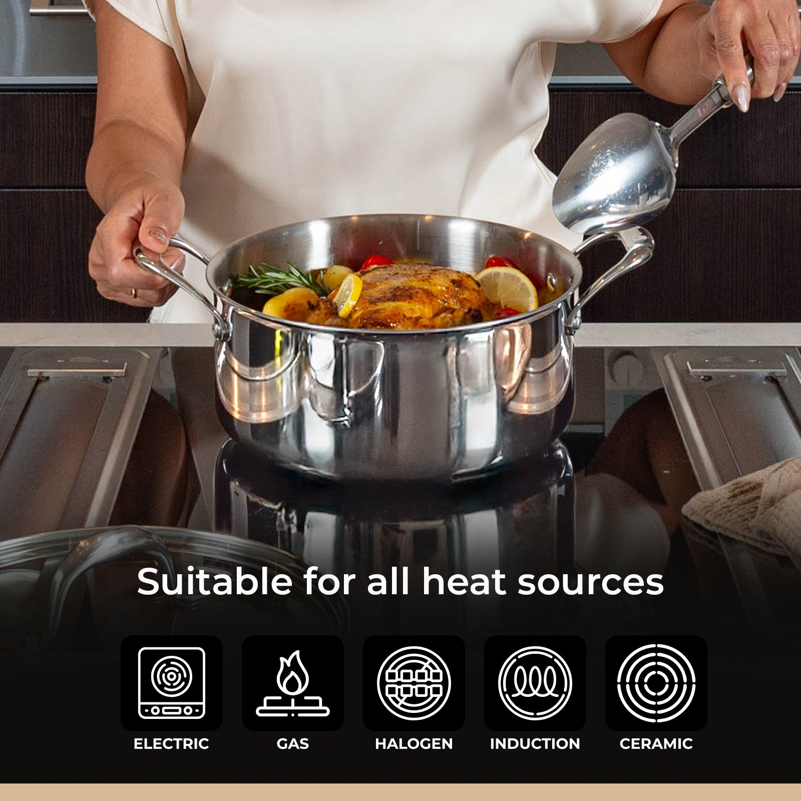 BE | LIVING CIRCLAD Series Casserole with Lid 5 qt / 8.5"/ 24 cm