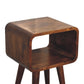 Solid Wood Mini Chestnut Curved Open Bedside Table