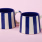 Ceramic Dark Blue Stripe  Coffee cup - 3.5 x 2.5 Inches ( Set of 4 )