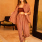 Vanessa Linen Gingham Balloon Pants in Red
