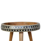 Solid Wood Small Dotted End Table, Black