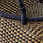 Handwoven Natural & Black Checkerboard Bolga Basket - Large Round