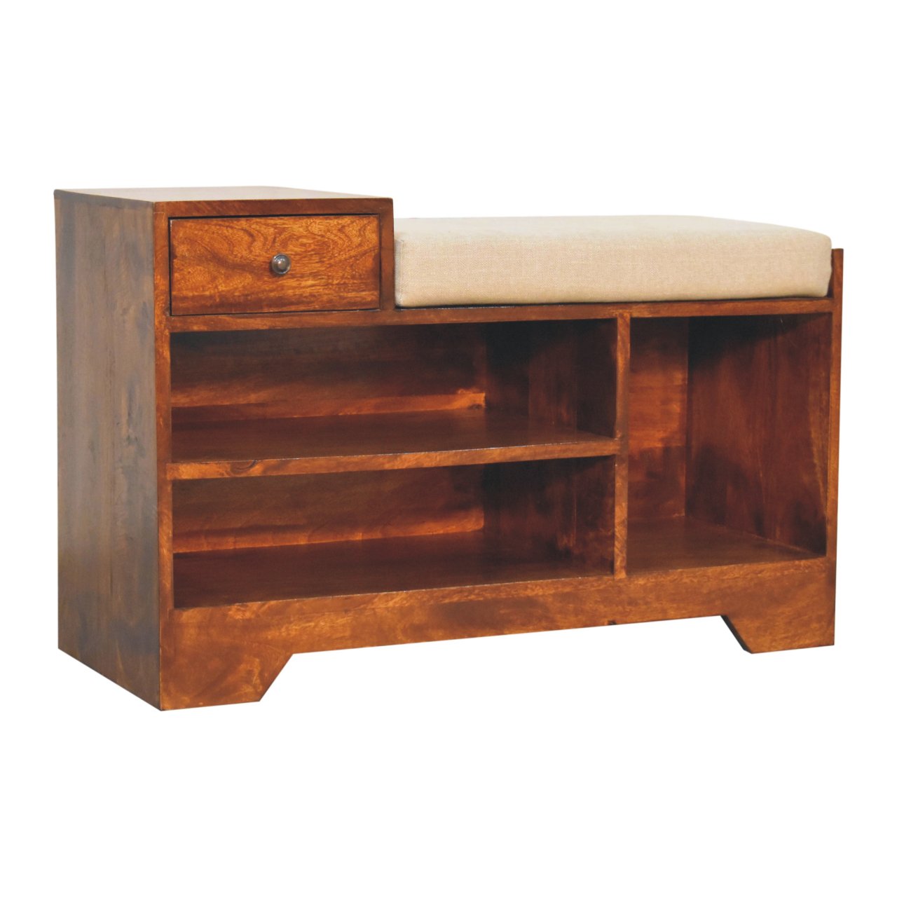 Solid Wood Retreat Chestnut Shoe Bench