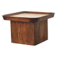 Solid Wood Travertine Top Tray Coffee Table