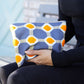 Octagon Embroidered Travel Pouch - Blue Ivory