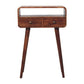 Solid Wood Mini Curved Honey Caramel Console Table