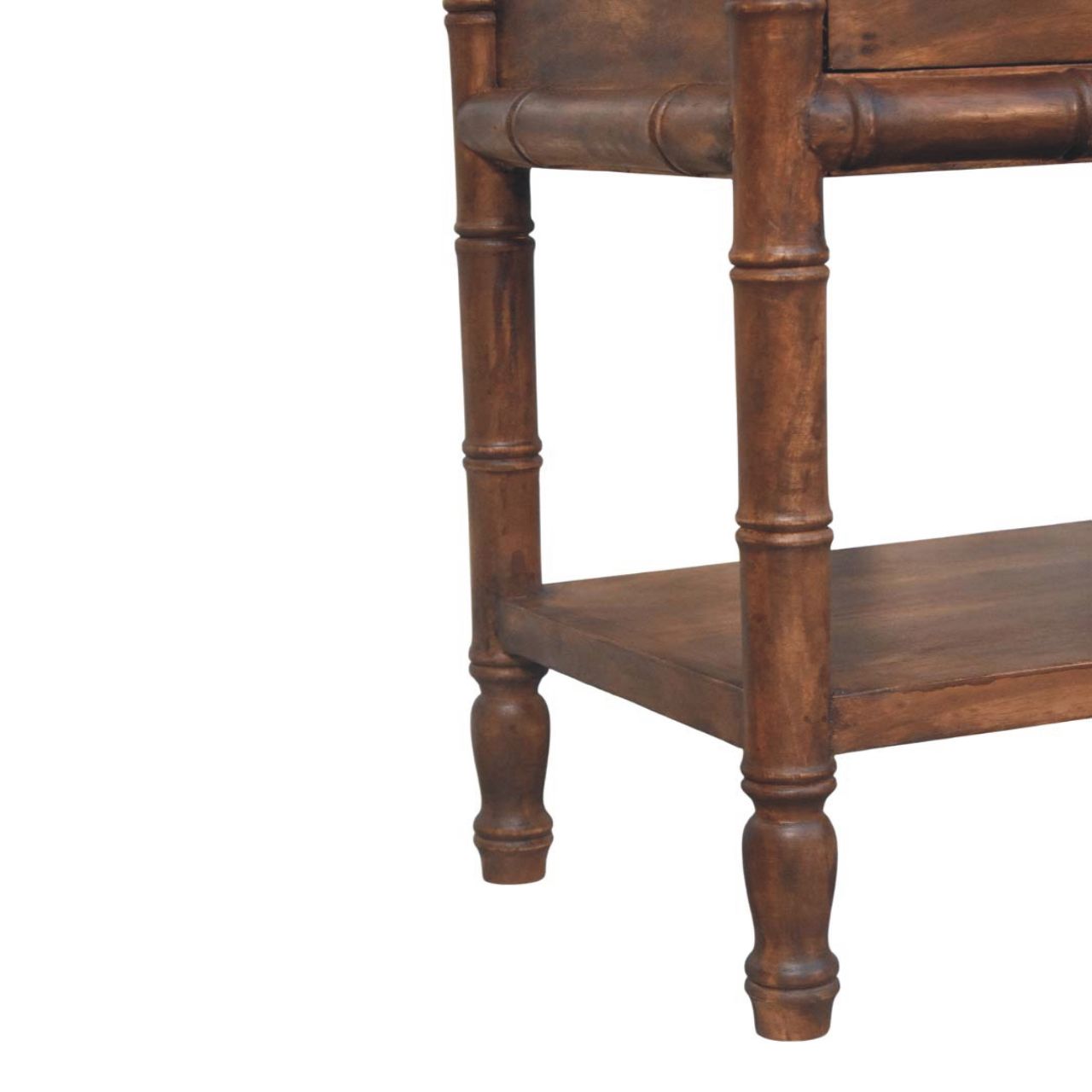Solid Wood Bamboo Carved Bedside Table