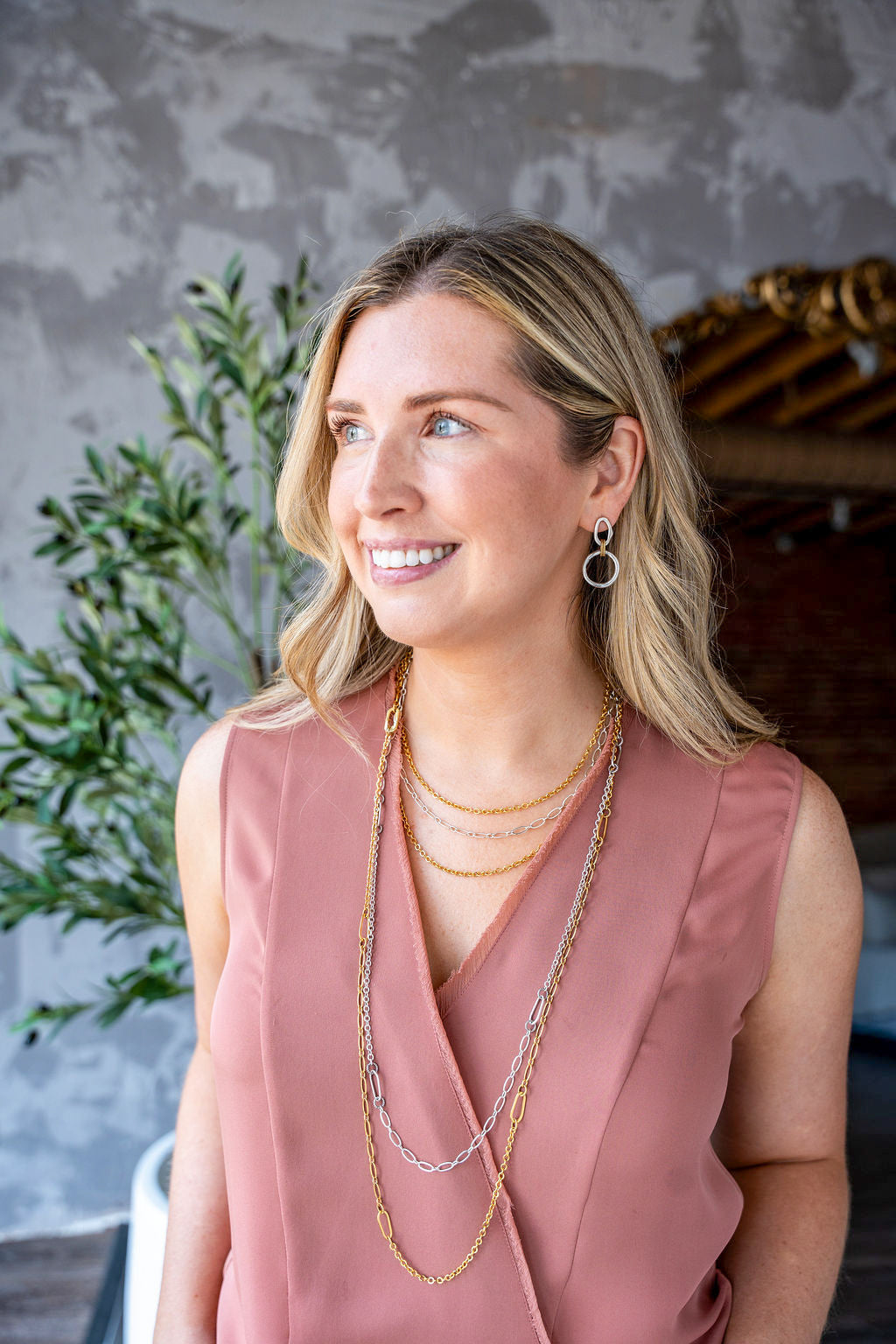 Silver Delicate Long Layering Necklace
