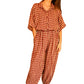 Vanessa Linen Gingham Balloon Pants in Red