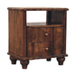 Solid Wood 2-Drawer Bedside Table