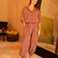 Vanessa Linen Gingham Balloon Pants in Red