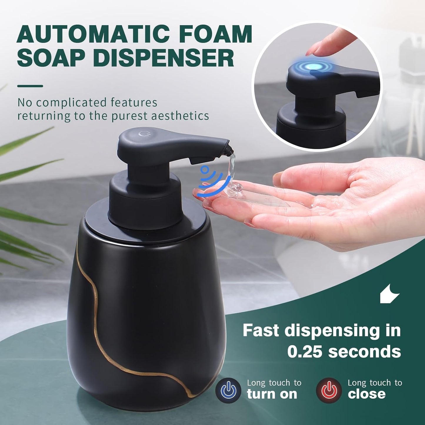 Automatic Liquid Soap Dispenser Sustainable Ceramics