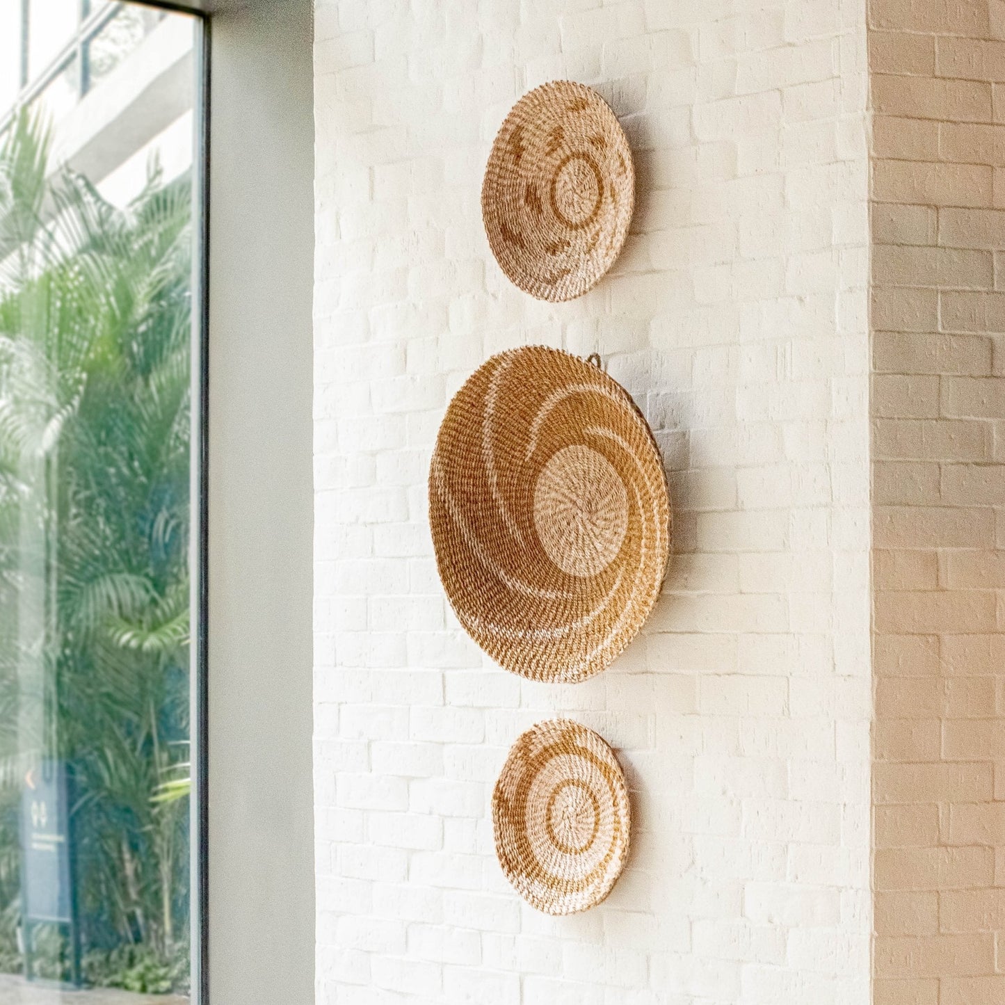 Natural + Brown Wall Baskets, Large