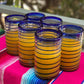 Cobalt Blue Spiral Design Drinking Glasses - Set of 6