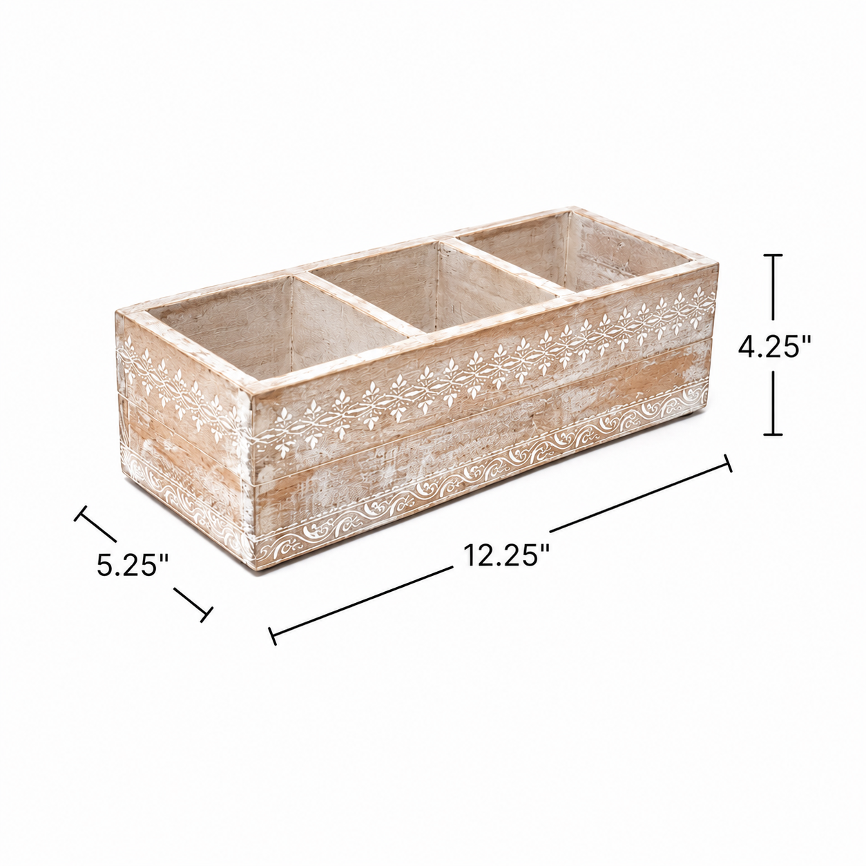 Natural Mango Wood Cutlery Holder | Hand-Carved Design