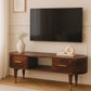Solid Wood Two-Drawer Open-Slot Media Unit