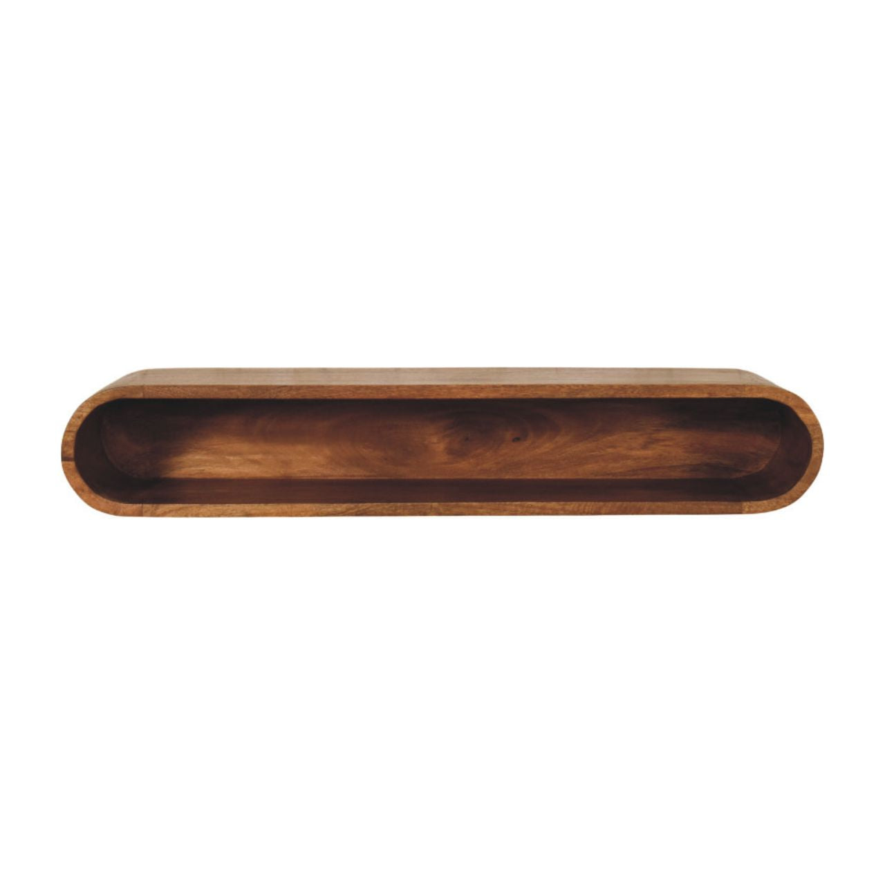 Solid Wood Arc Wall-Mounted Media Console