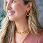 Gold  Sculpted Circle Necklace