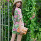 Aubrey Floral Wrap Top and Shorts Travel Matching Set in Pink Garden