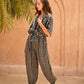 Vanessa Linen Gingham Balloon Pants in Black