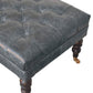 Buffalo Teal Leather Ottoman